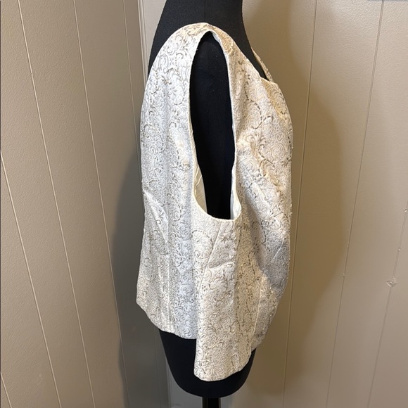 Z JS Collections Women’s 22 Ivory Floral Beaded Tank Top - Picture 3 of 5